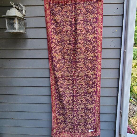 Gorgeous Paisley Red Gold Brown Pashmina Cashmere and Silk - Picture 6 of 12